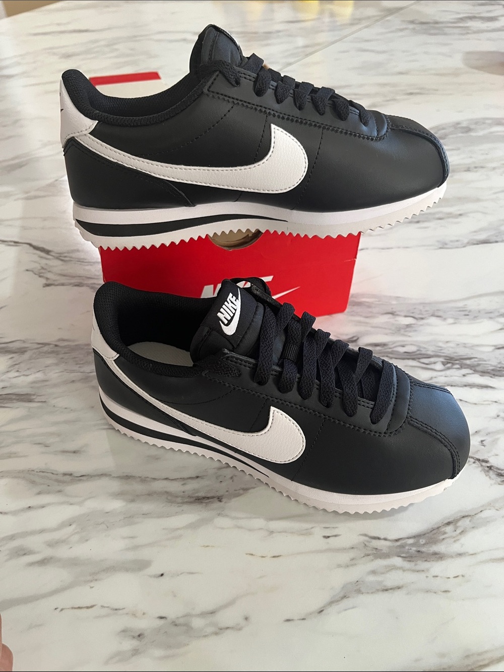 Nike Black and White Women's Classic Cortez Sneakers